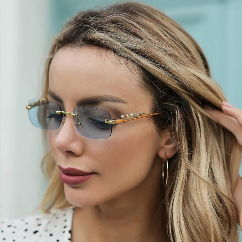 Luxury Frameless Square Sunglasses