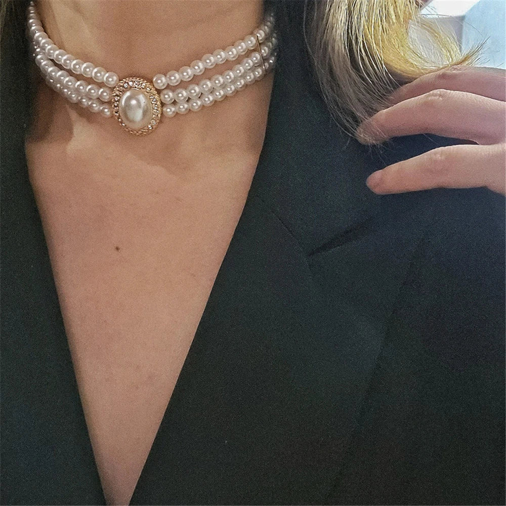 Vintage Pearl Choker Necklace