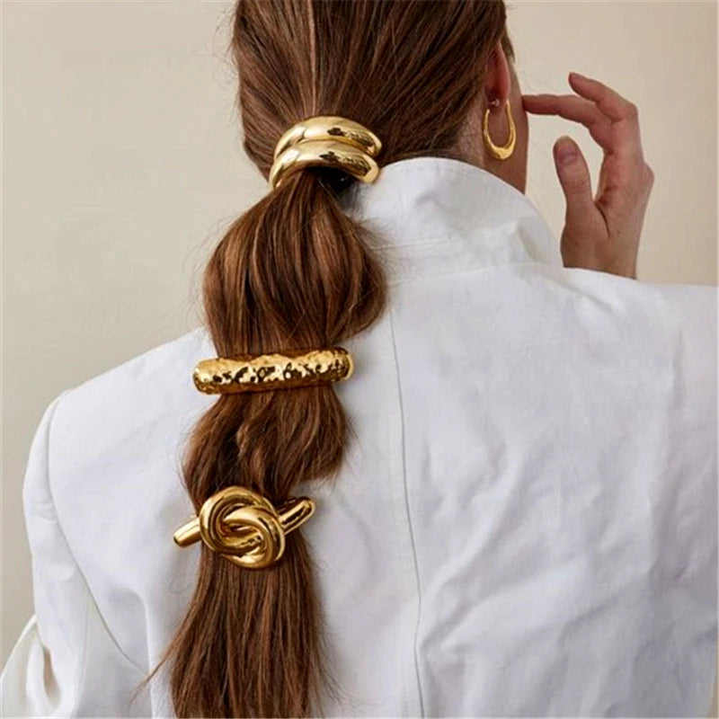 Geometric Glossy Gold/Silver Hairgrips