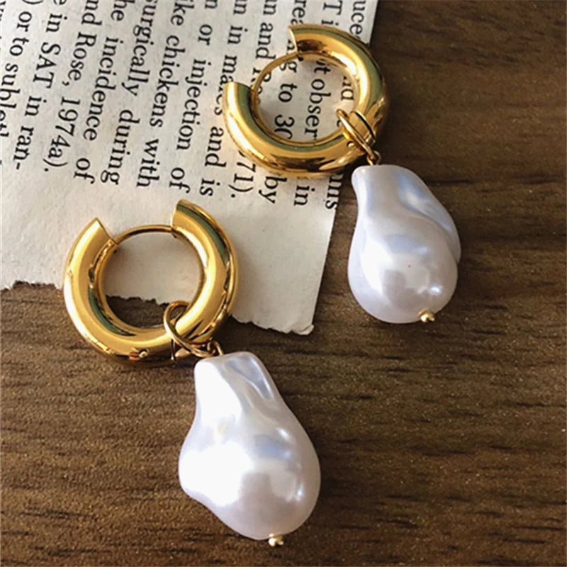 Hoop Pearl Earrings