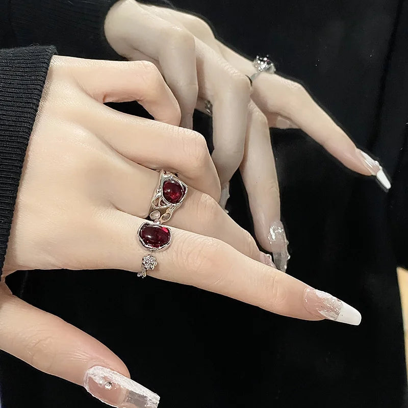 Trend Irregular Stone Rings