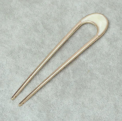 U-shaped Metal Shell Pearl Hairpins