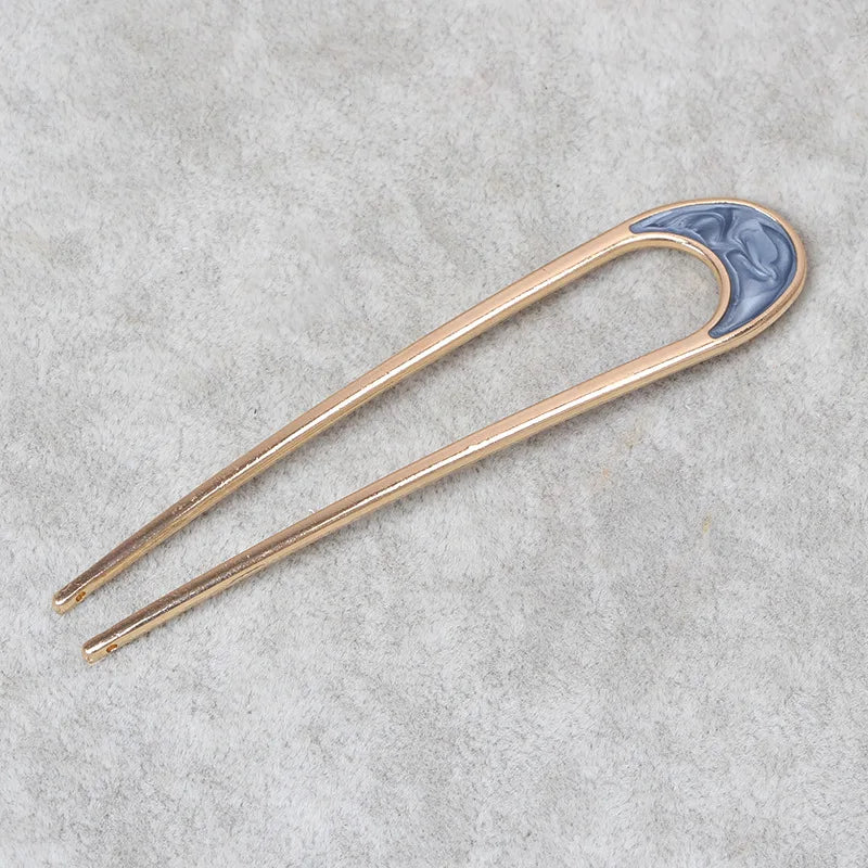 U-shaped Metal Shell Pearl Hairpins