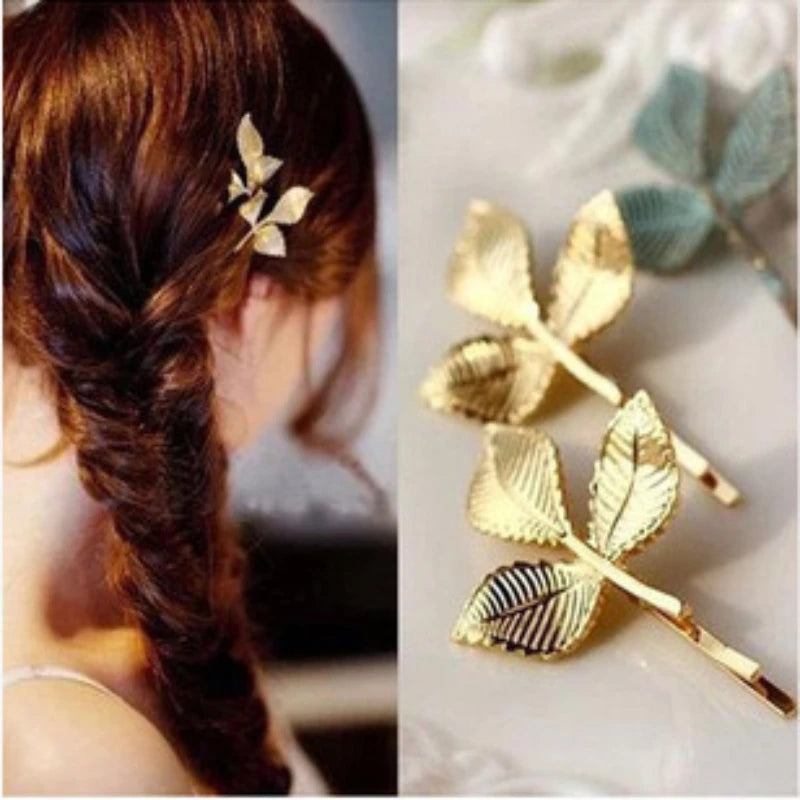 Metal Leaf Hair Clips