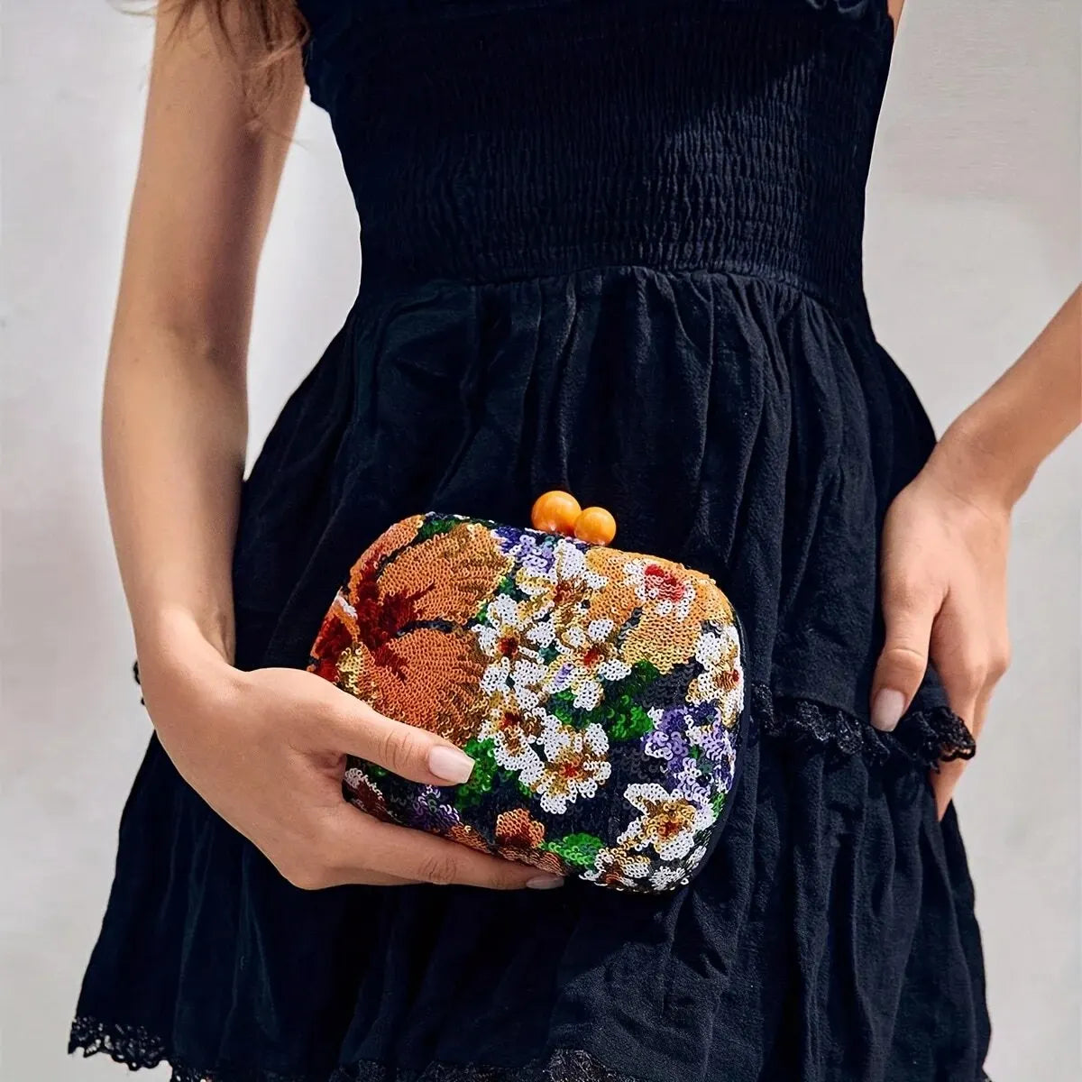 Simple Evening Flowers Clutch