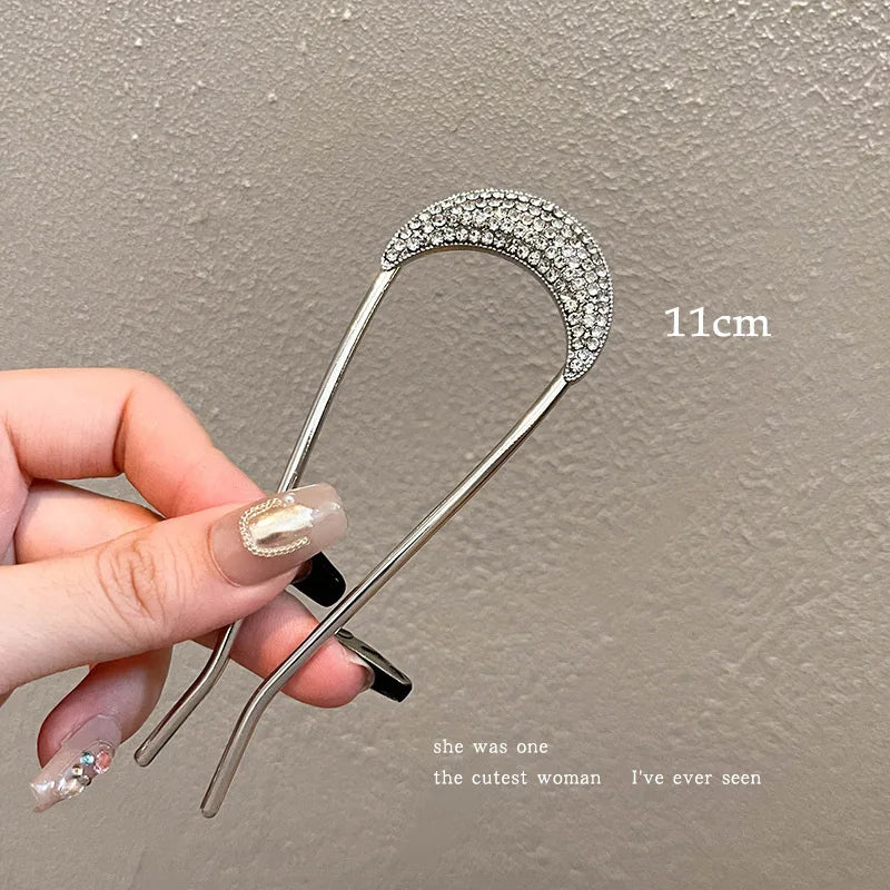 U-shaped Metal Shell Pearl Hairpins