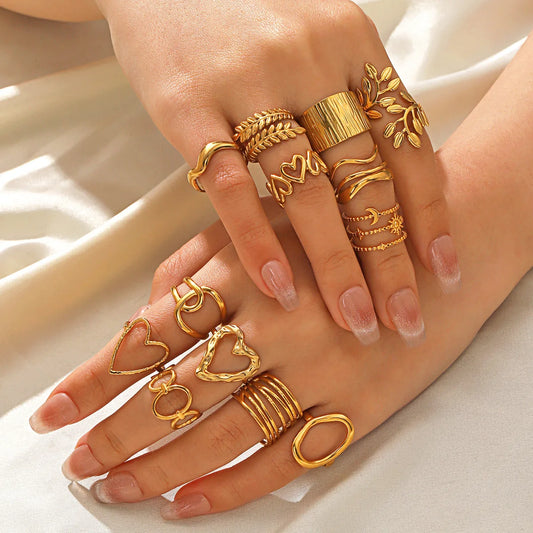 Silver/Gold Simple Geometric Rings