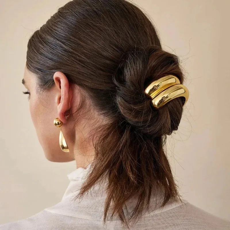 Geometric Glossy Gold/Silver Hairgrips