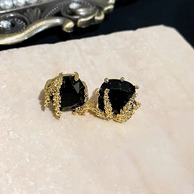 Luxury Black Rhinestone Earrings