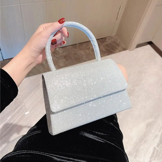 Elegant Silver Bright Silk Bag