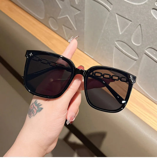 Metal Chain Large Sunglasses