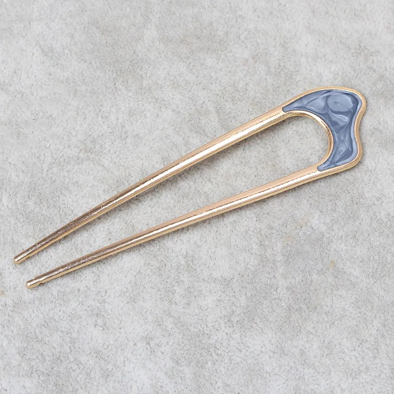 U-shaped Metal Shell Pearl Hairpins