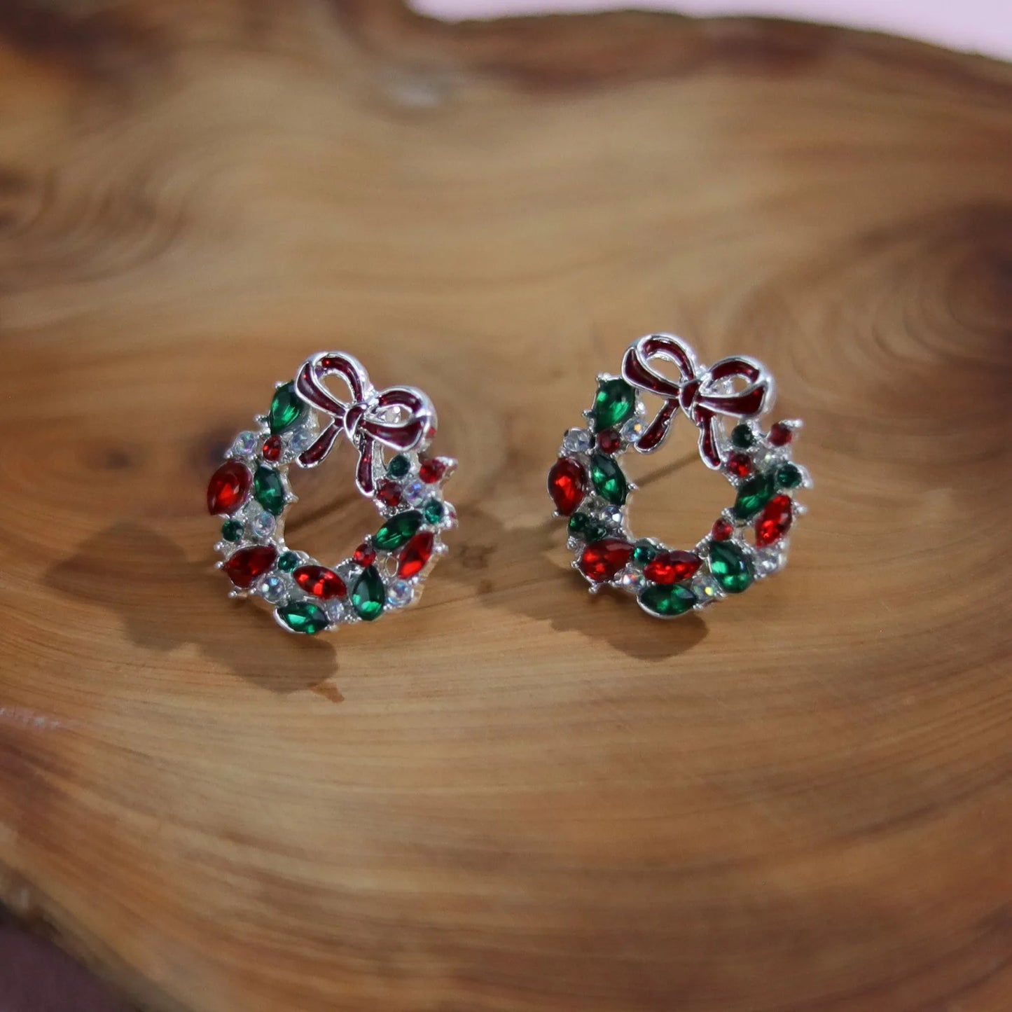 Christmas Wreath Stud Earrings