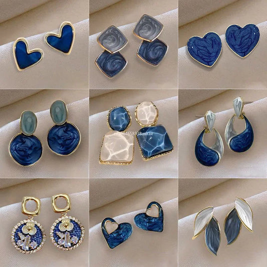 Vintage Resin Blue Earrings