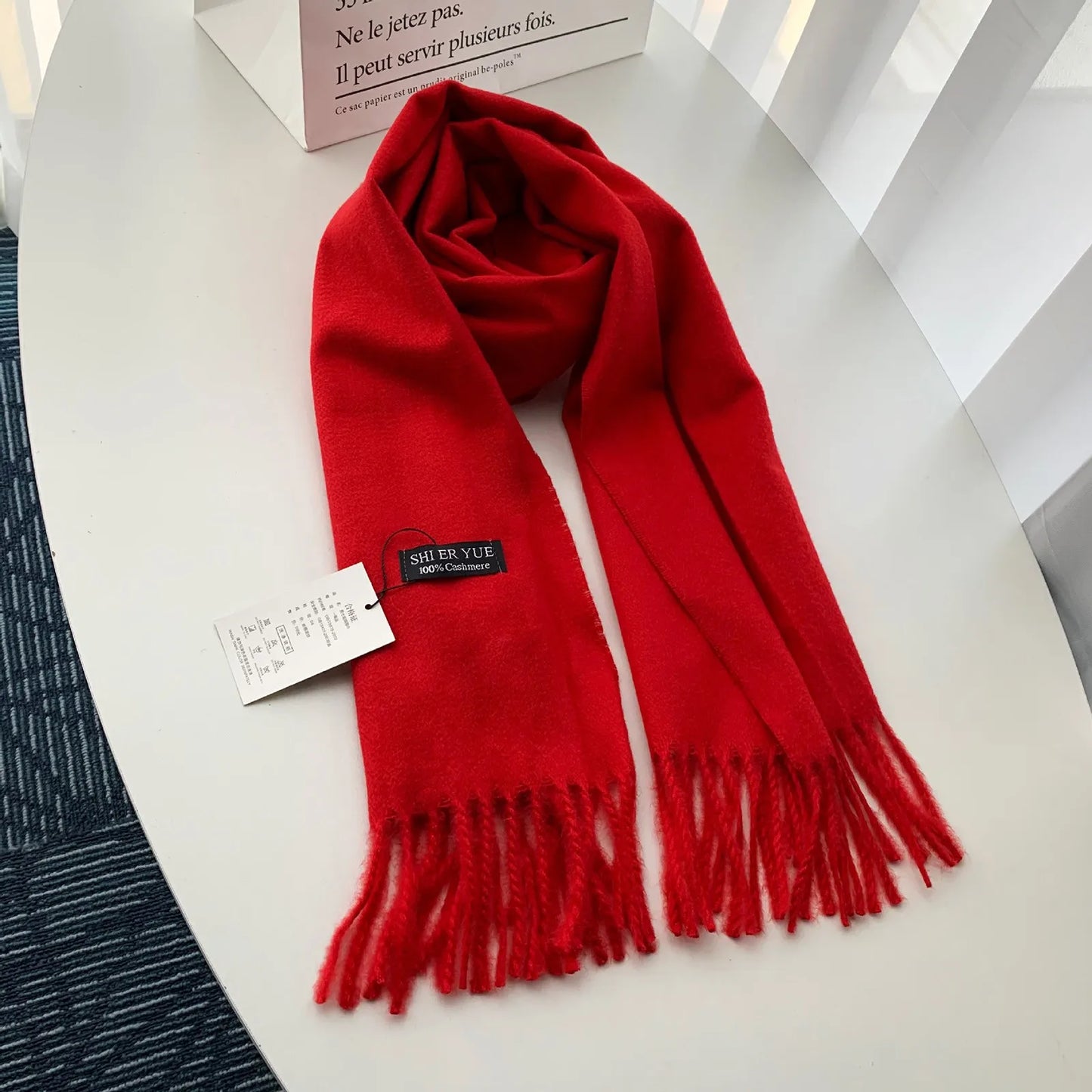 Elegant Red Cashmere Scarf