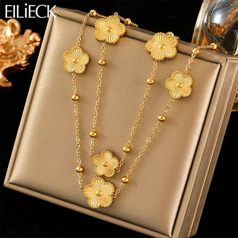 Flower Five-Leaf Clover Necklace