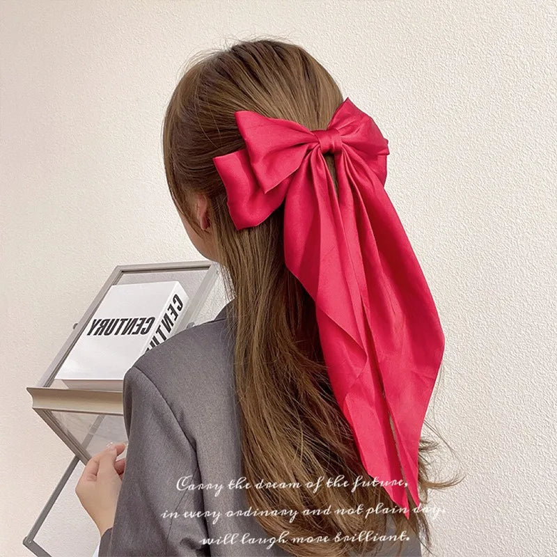 Solid Color Satin Ribbon Big Bows