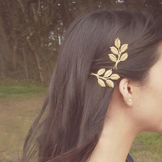 Metal Leaf Hair Clips