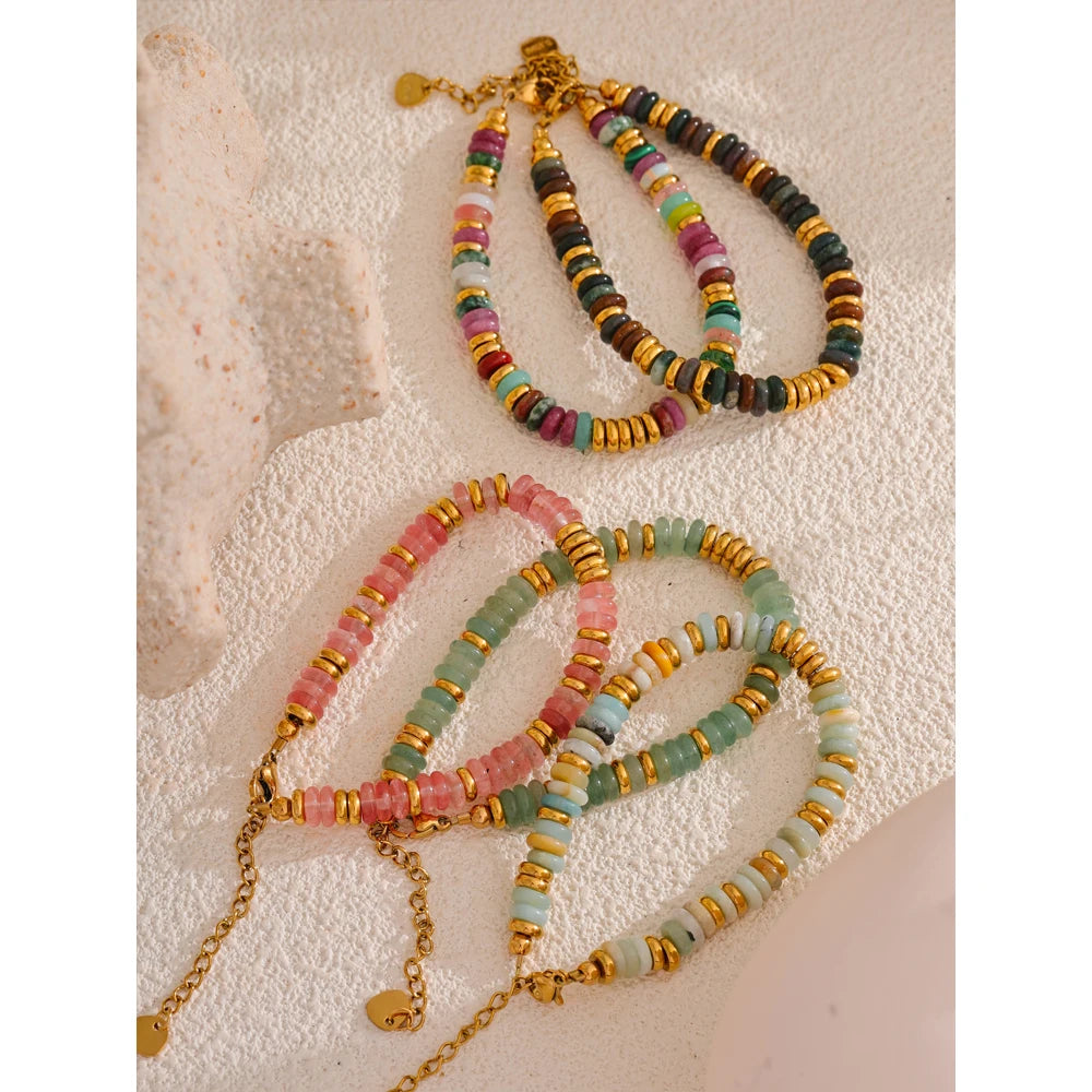 Colorful Natural Stone Beads Bracelet