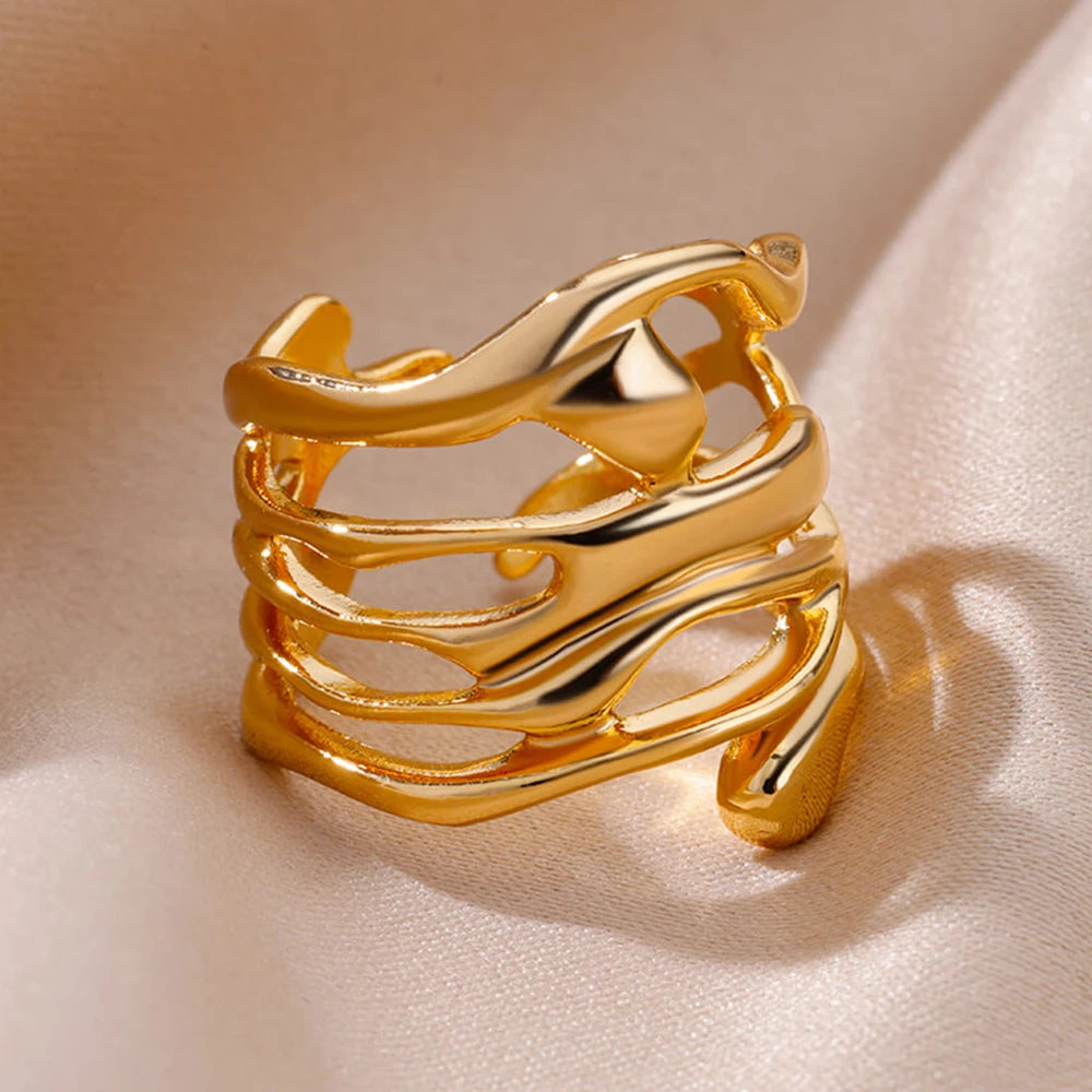 Irregular Gold/Silver Rings