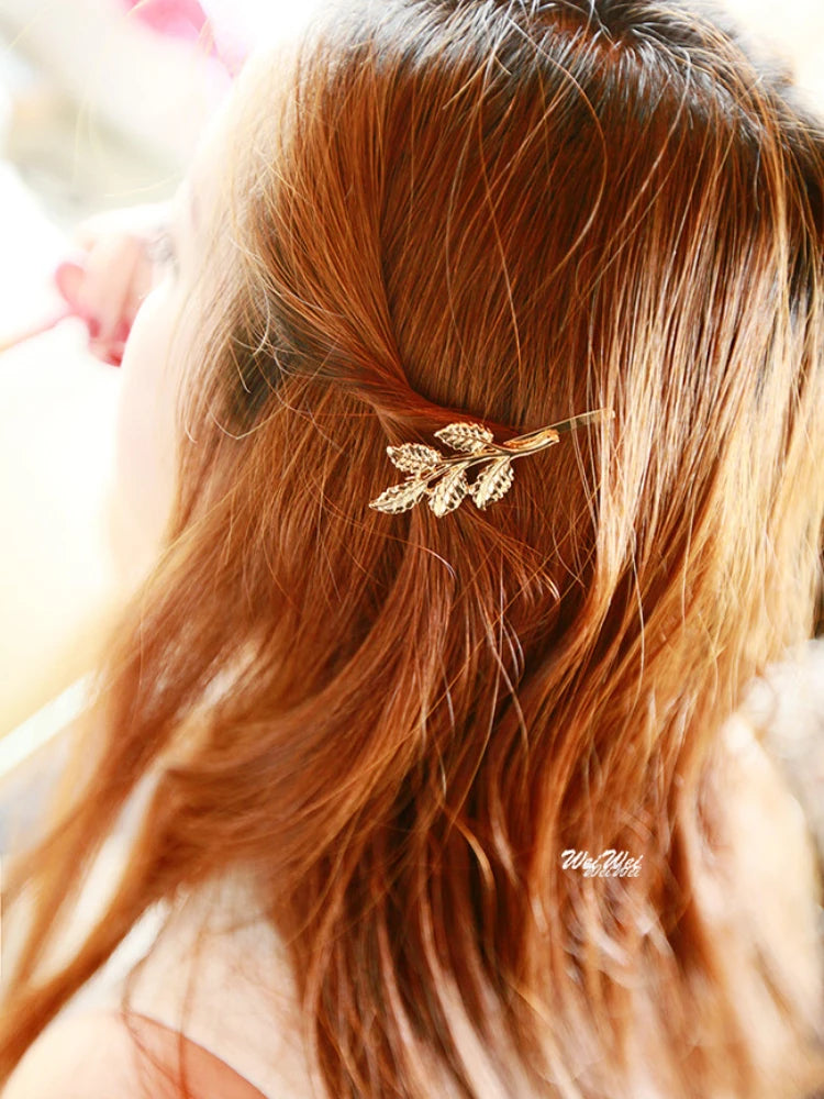 Metal Leaf Hair Clips