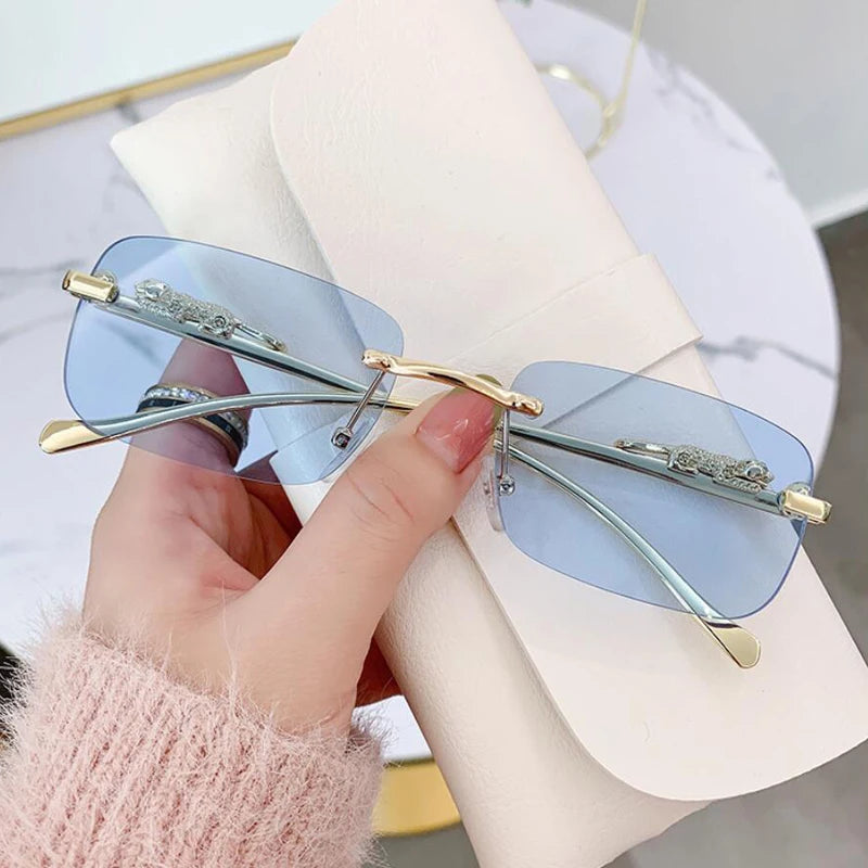 Luxury Frameless Square Sunglasses