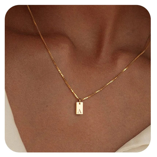 Aesthetic Engraved Letter Necklace