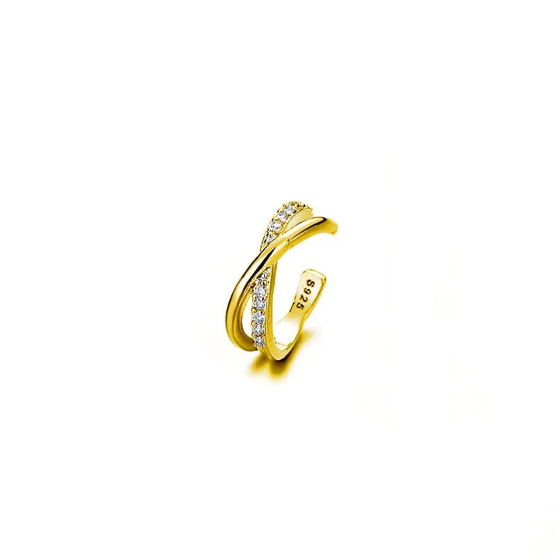 Wave Multilayer Geometry Ear Cuff Clip