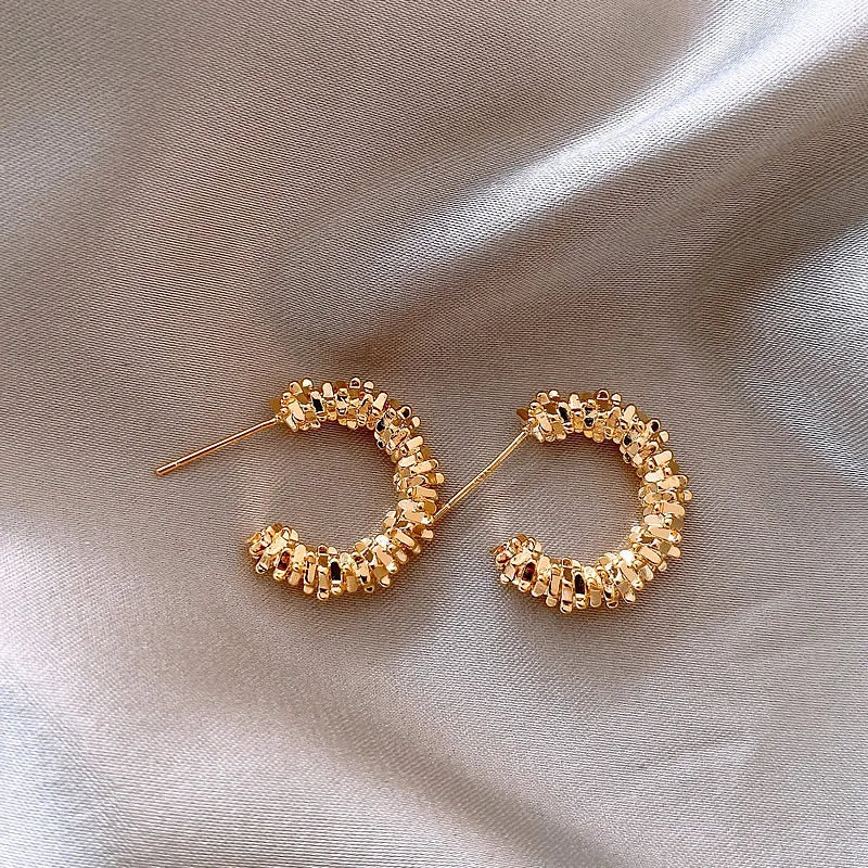 Twisted Wave C-Shaped Earrings