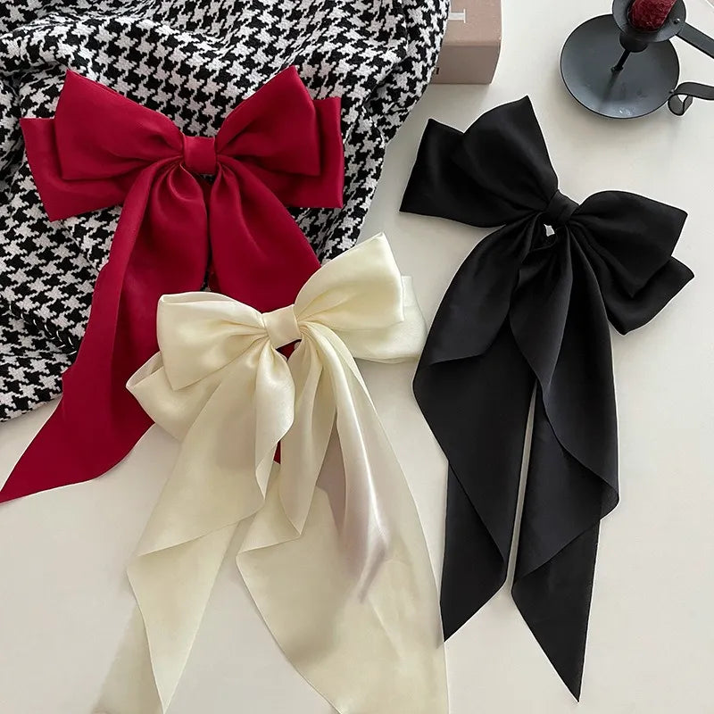 Solid Color Satin Ribbon Big Bows