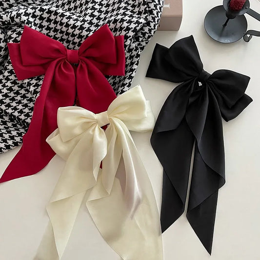 Solid Color Satin Ribbon Big Bows