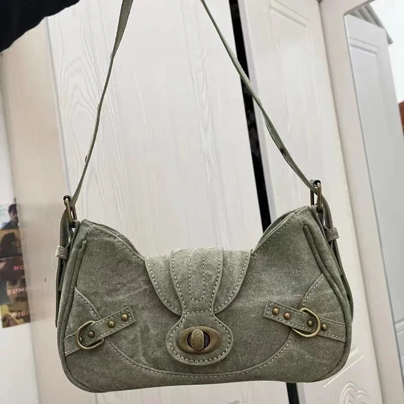 Vintage Green Shoulder Bag