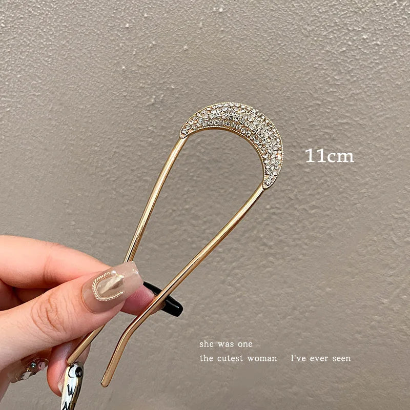 U-shaped Metal Shell Pearl Hairpins