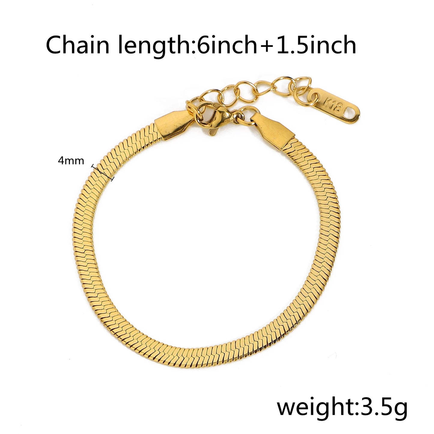 Exquisite Gold Link Chain Bracelet