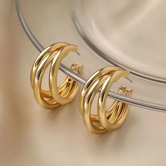 Metal Elegant Hoop Earrings