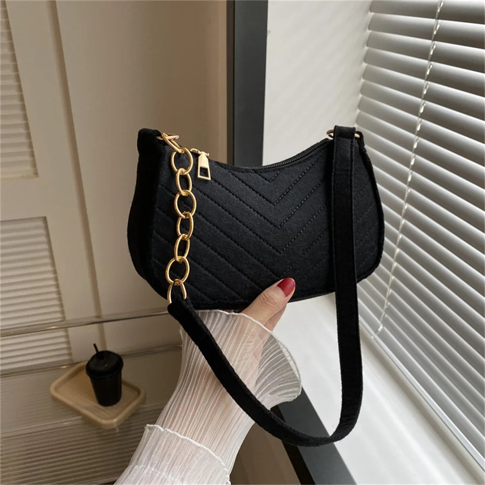 Solid Color Mini Shoulder Bag