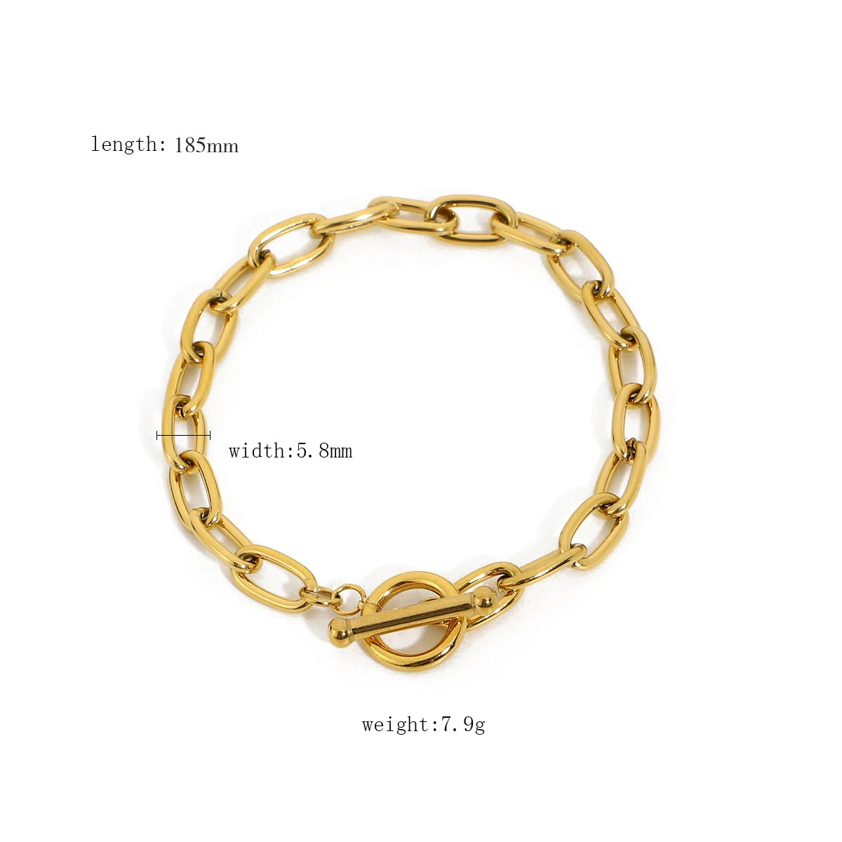 Exquisite Gold Link Chain Bracelet