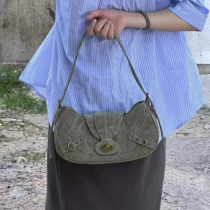 Vintage Green Shoulder Bag