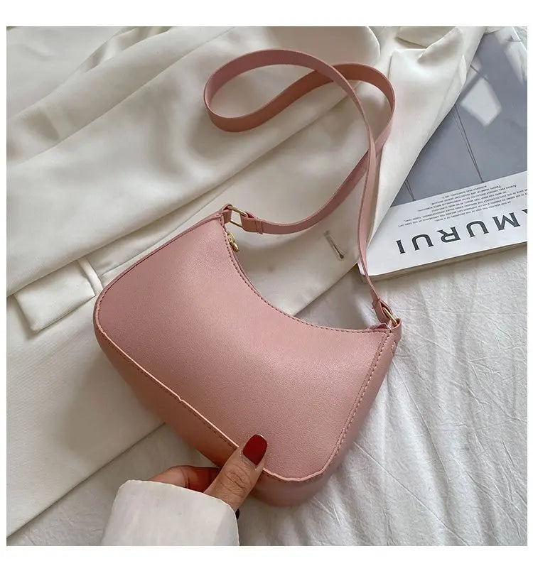 Solid Color Shoulder/Crossbody Bag