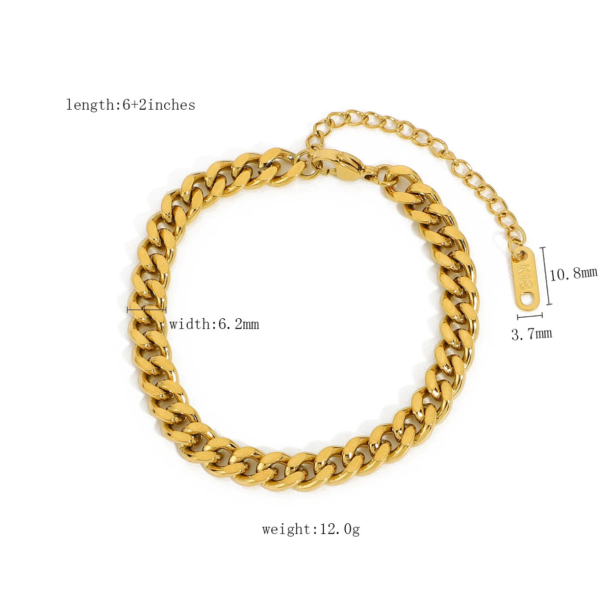 Exquisite Gold Link Chain Bracelet