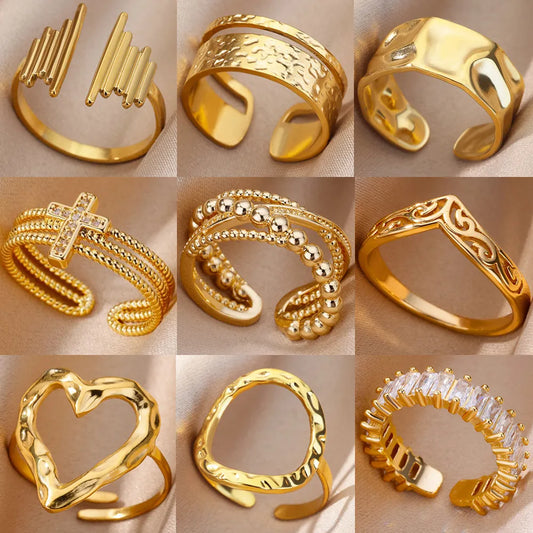 Gold Geometric Rings