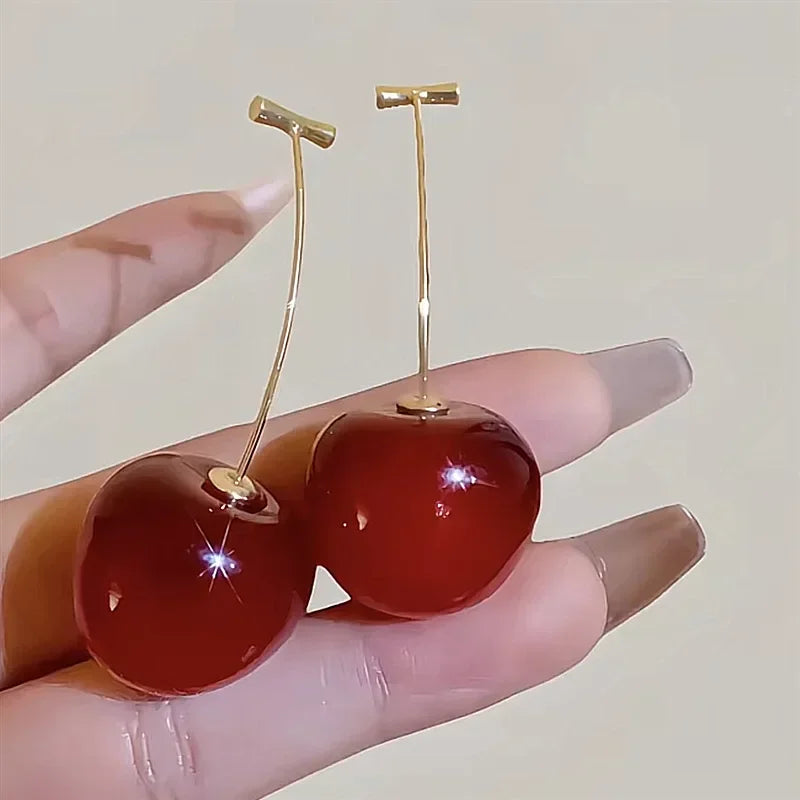 Sweet Red Cherry Earrings