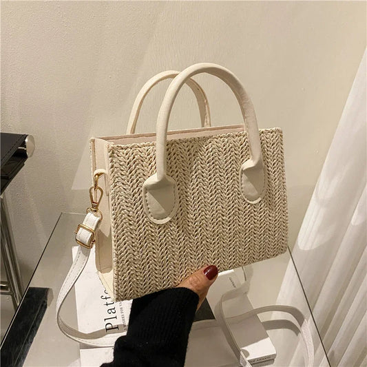 Elegant Knitted Grass Woven Bag