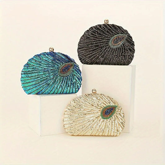 Peacock Evening Beading Handbag