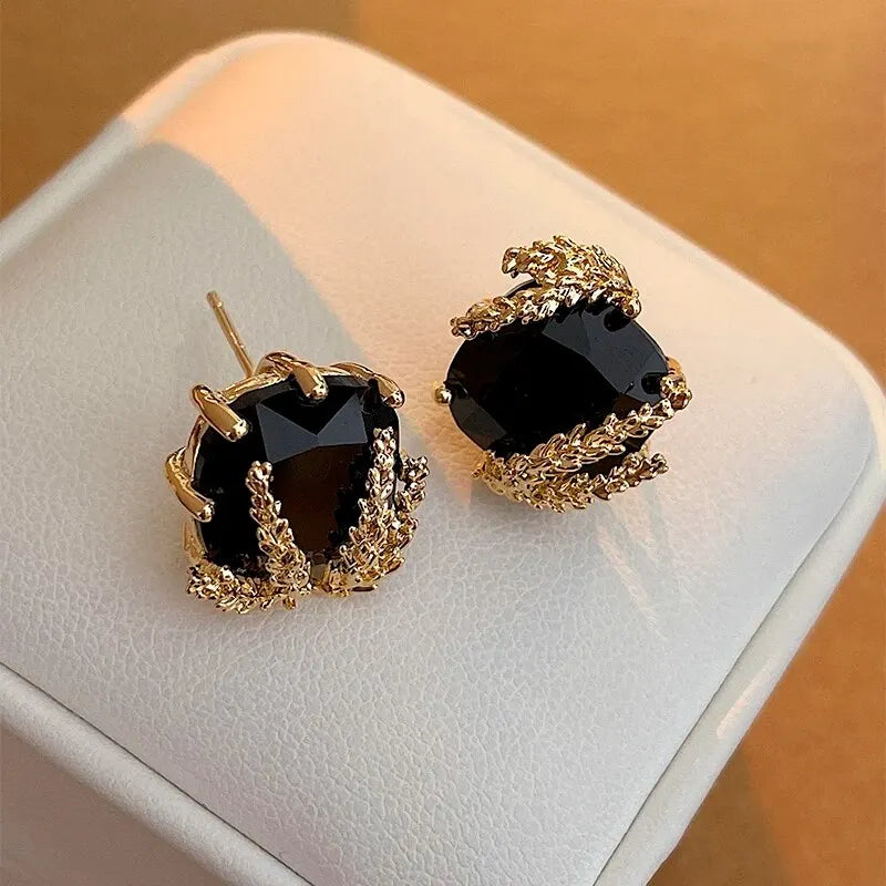 Luxury Black Rhinestone Earrings