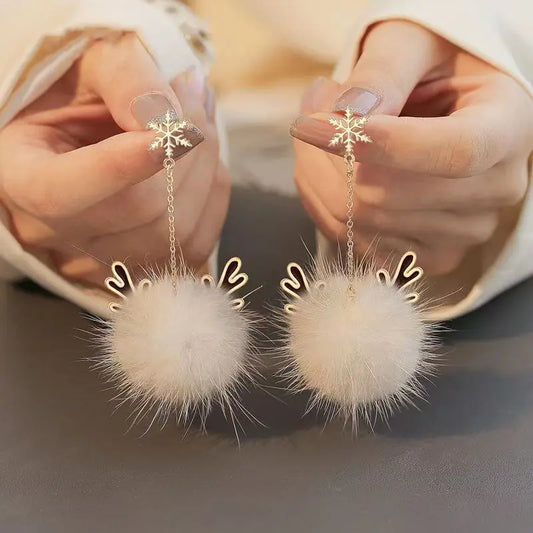 Snowflake Reindeer Earrings