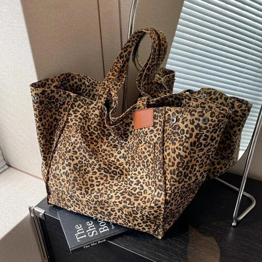 Vintage Leopard Pattern Shoulder Bag