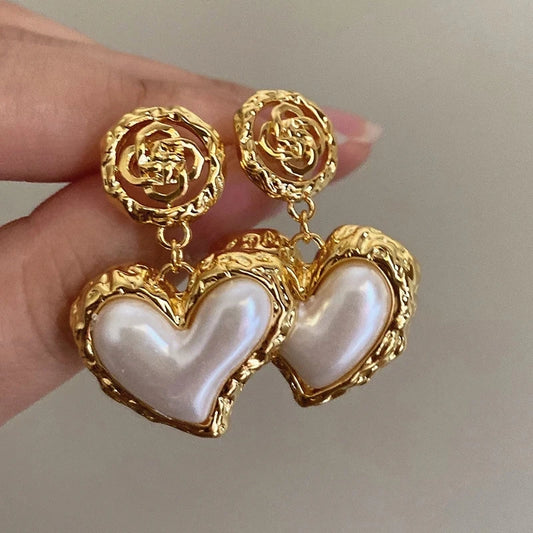 Flower Heart Earrings