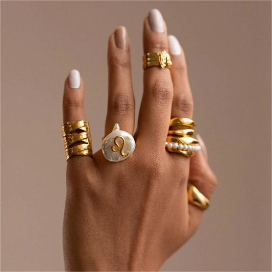 Pearl Baroque Zodiac Sign Ring