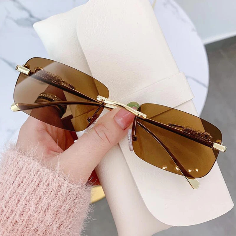 Luxury Frameless Square Sunglasses